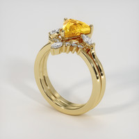2.11 Ct. Orangish Yellow Sapphire Ring, 14K Yellow Gold 2