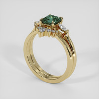 1.09 Ct. Bluish Green Sapphire Ring, 14K Yellow Gold 2