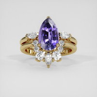 3.02 Ct. Purple Sapphire Ring, 14K Yellow Gold 1