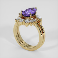 3.02 Ct. Purple Sapphire Ring, 14K Yellow Gold 2