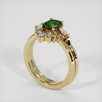 1.18 Ct. Green Sapphire Ring, 14K Yellow Gold 2