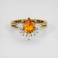 1.62 Ct. Orange Sapphire Ring, 14K Yellow Gold 1
