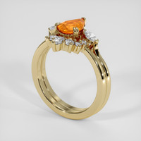 1.62 Ct. Orange Sapphire Ring, 14K Yellow Gold 2