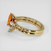 1.62 Ct. Orange Sapphire Ring, 14K Yellow Gold 4