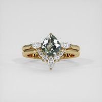 2.38 Ct. Green Sapphire Ring, 14K Yellow Gold 1