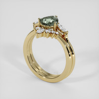 2.38 Ct. Green Sapphire Ring, 14K Yellow Gold 2