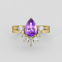 2.20 Ct. Pinkish Purple Sapphire Ring, 14K Yellow Gold 1
