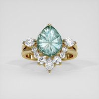 2.44 Ct. Bluish Green Sapphire Ring, 14K Yellow Gold 1