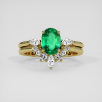 1.46 Ct. Emerald Ring, 18K Yellow Gold 1