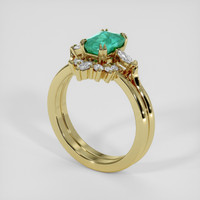 1.00 Ct. Emerald Ring, 18K Yellow Gold 2