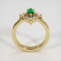 0.42 Ct. Emerald Ring, 18K Yellow Gold 3
