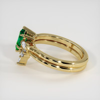 0.42 Ct. Emerald Ring, 18K Yellow Gold 4