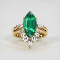 2.59 Ct. Emerald Ring, 18K Yellow Gold 1