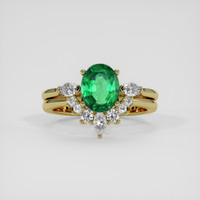 1.61 Ct. Emerald Ring, 18K Yellow Gold 1