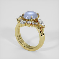 2.09 Ct. Blue Flash Moonstone Ring, 18K Yellow Gold 2