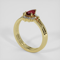 1.02 Ct. Ruby Ring, 18K Yellow Gold 2