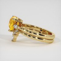 2.11 Ct. Orangish Yellow Sapphire Ring, 18K Yellow Gold 4