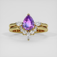 1.36 Ct. Bi Color Sapphire Ring, 18K Yellow Gold 1
