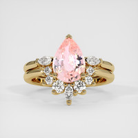 2.03 Ct. Padparadscha Sapphire Ring, 18K Yellow Gold 1