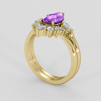 2.20 Ct. Pinkish Purple Sapphire Ring, 18K Yellow Gold 2