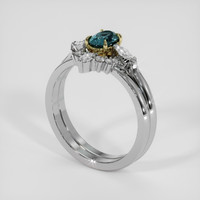 0.47 Ct. Bluish Green Sapphire Ring, 14K Yellow & White 2