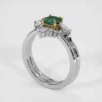 0.61 Ct. Bluish Green Sapphire Ring, 14K Yellow & White 2
