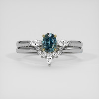 0.47 Ct. Bluish Green Sapphire Ring, 18K Yellow & White 1
