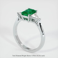 1.46 Ct. Emerald Ring, Platinum 950 2