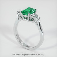 1.60 Ct. Emerald Ring, Platinum 950 2