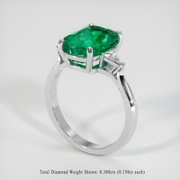 3.96 Ct. Emerald Ring, Platinum 950 2