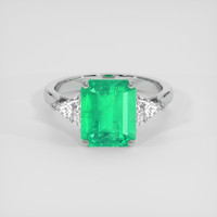3.21 Ct. Emerald Ring, Platinum 950 1