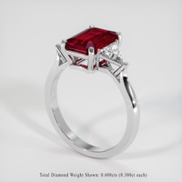 3.03 Ct. Ruby Ring, Platinum 950 2