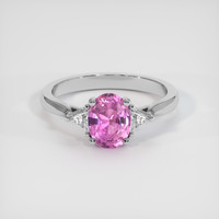 1.10 Ct. Purplish Pink Sapphire Ring, Platinum 950 1