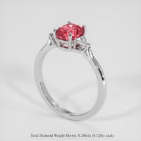 2.09 Ct. Padparadscha Sapphire Ring, Platinum 950 2