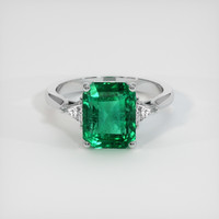 4.13 Ct. Emerald Ring, Platinum 950 1