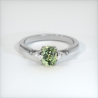0.79 Ct. Yellowish Green Sapphire Ring, Platinum 950 1