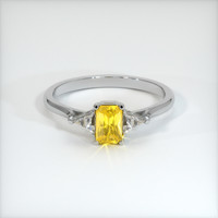 0.68 Ct. Orangish Yellow Sapphire Ring, Platinum 950 1