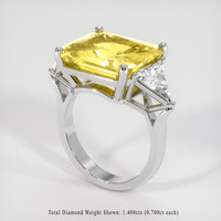 10.07 Ct. Yellow Sapphire Ring, Platinum 950 2