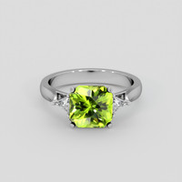 3.28 Ct. Yellowish Green Peridot Ring, Silver 1
