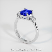 2.21 Ct. Blue Sapphire Ring, 10K White Gold 2