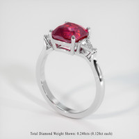 3.02 Ct. Pinkish Red Ruby Ring, 10K White Gold 2