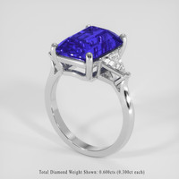 5.23 Ct. Blue Sapphire Ring, 14K White Gold 2