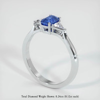 0.66 Ct. Sapphire Ring, 14K White Gold 2