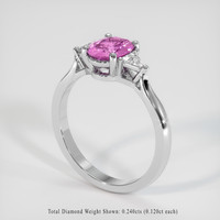 1.10 Ct. Purplish Pink Sapphire Ring, 14K White Gold 2