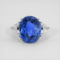 11.09 Ct. Blue Sapphire Ring, 14K White Gold 1