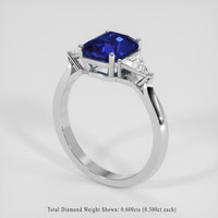 3.02 Ct. Blue Sapphire Ring, 14K White Gold 2