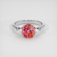 2.04 Ct. Padparadscha Sapphire Ring, 14K White Gold 1