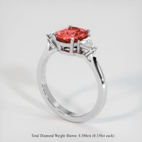 2.04 Ct. Padparadscha Sapphire Ring, 14K White Gold 2