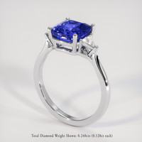 3.05 Ct. Blue Sapphire Ring, 14K White Gold 2
