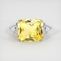 10.07 Ct. Yellow Sapphire Ring, 14K White Gold 1